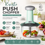 Kristo Push Chopper 650ML – Premium Manual Vegetable & Fruit Chopper | 3 Extra Sharp Stainless Steel Blades | BPA Free | Food Grade | Easy Push Operation | Multipurpose Kitchen Chopper